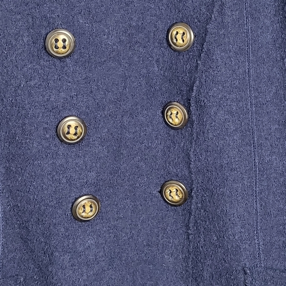 Anthropologie Gro Abrahamsson Felted Wool Lagenlook Jacket Navy Blue Size L - Picture 5 of 12